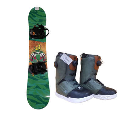 Bazárový snowboard PALE BURNING HEART SW green + snowboardové topánky DC Control 